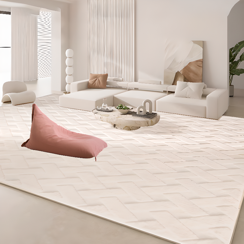 Pre-Filled Bean Bag Chair Blue/Gray/White Linen Blend Beanie Chair Seats 1 with Removable Cover, Fill Included