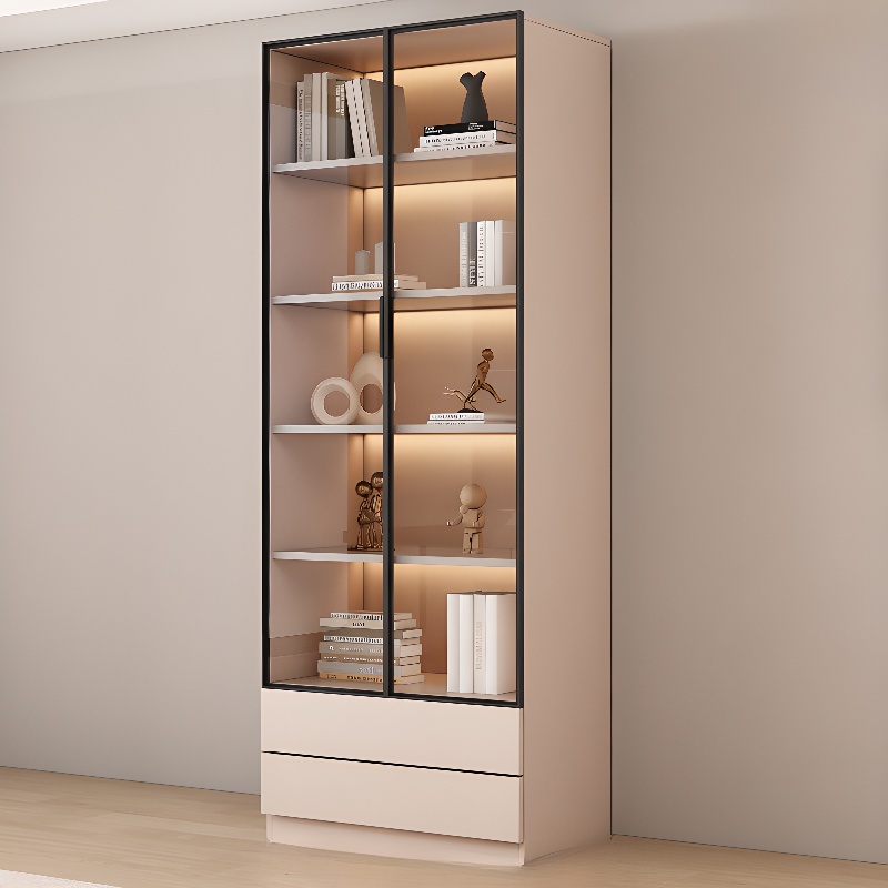 Light Gray Flooring Display Stand/Kitchen Cupboards with Multiple Shelves