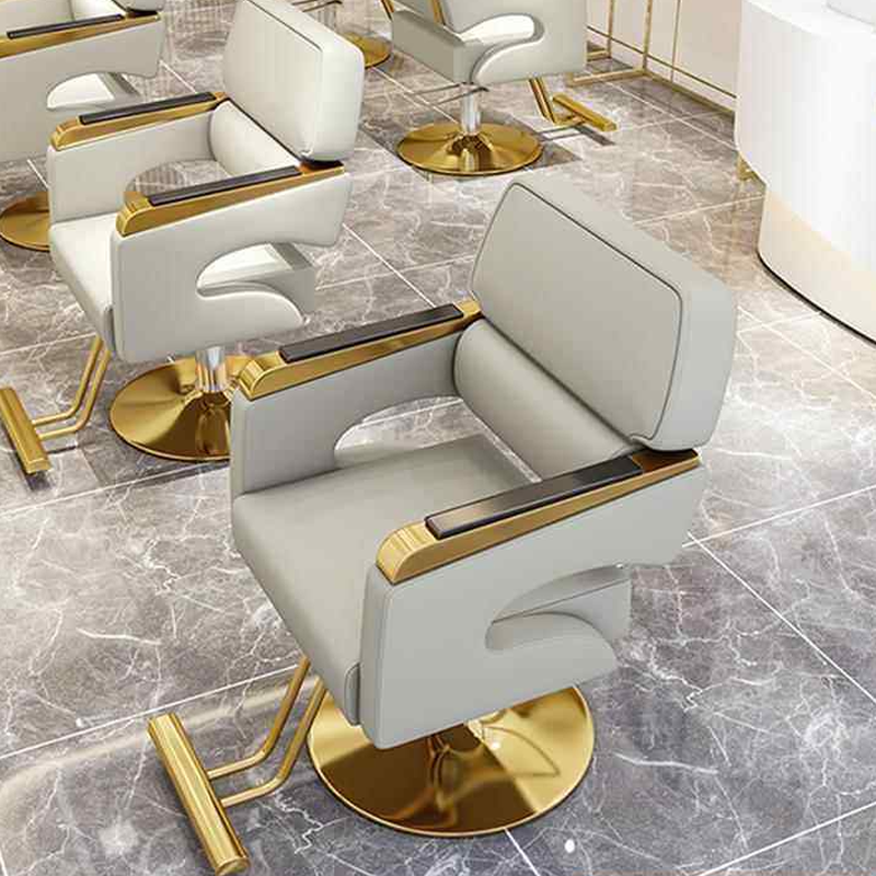 Stain Resistant Square Barber Chair with Airy Back and Reclining Feature