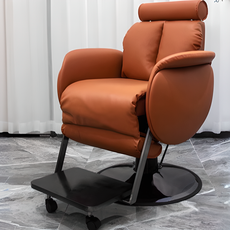 Square Motorized Reclining Swivel Barber Chair for Modern Salons