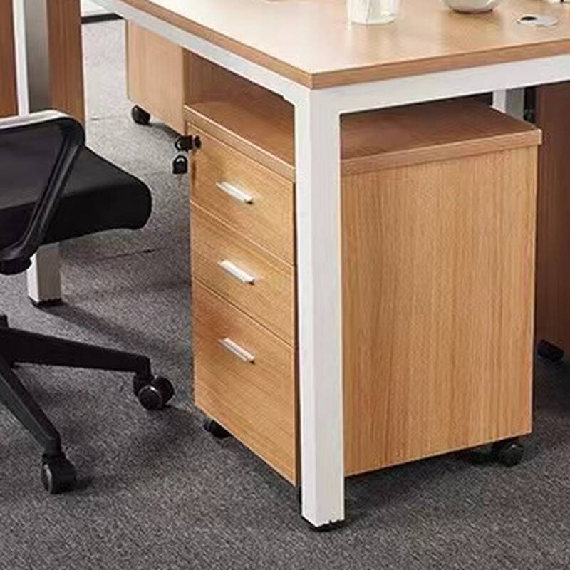 Free Standing Vertical Filing Cabinet with Swivel Feature and Built-in Receptacle