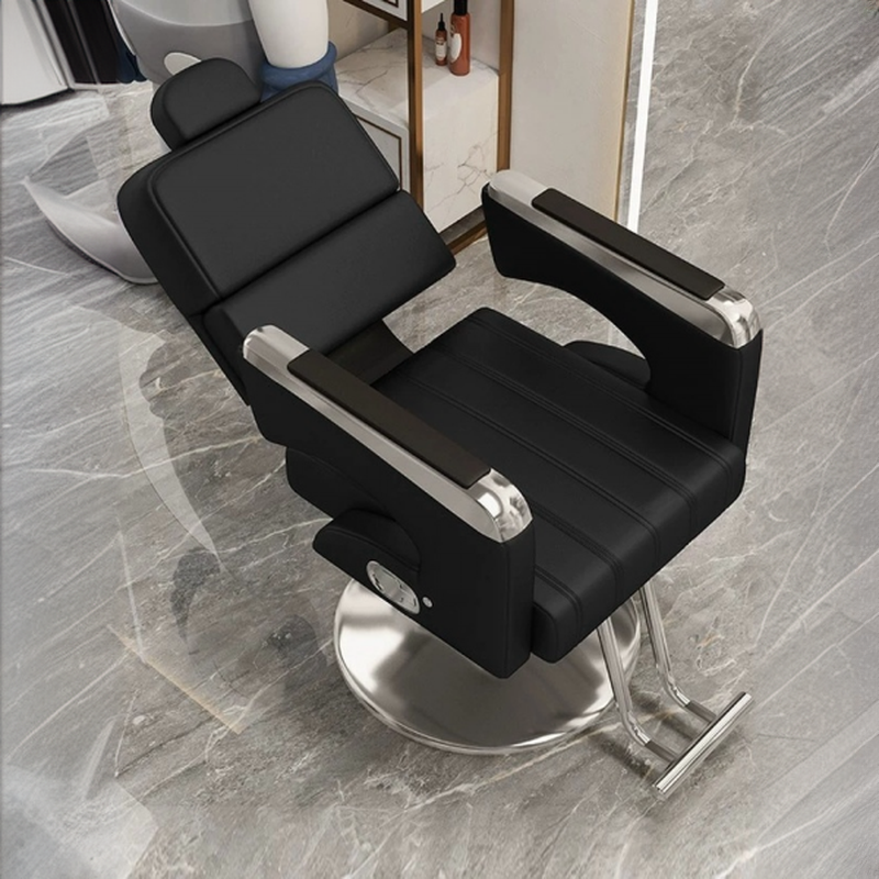 Square Stain Resistant Swivel Barber Chair with Airy Back