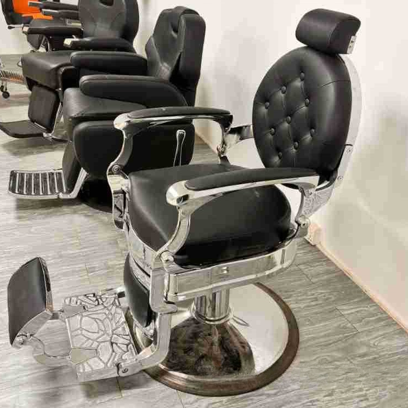 Circular-shaped, Airy Back, Stain Resistant Swivel Barber Chair