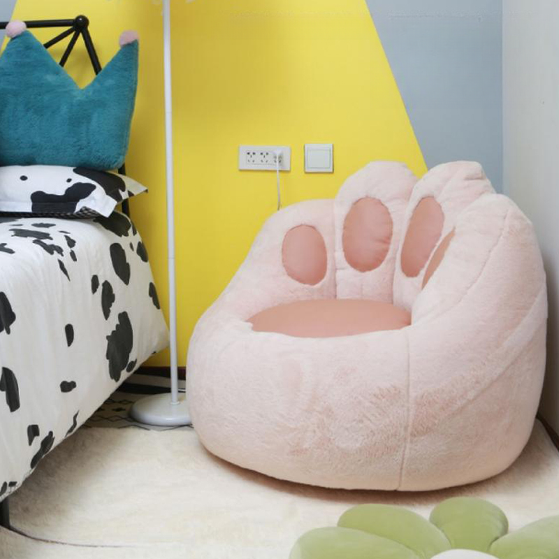 Cartoon-Themed Animal Print Sack Chair with Fabric Upholstery