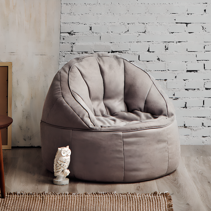 Solid Colour Sack Chair with Rose/Dark Blue/Emerald Green Flannel Upholstery, Pre-Filled with Expanded Polypropylene Beans, Zipper Closure, and Removable Cover