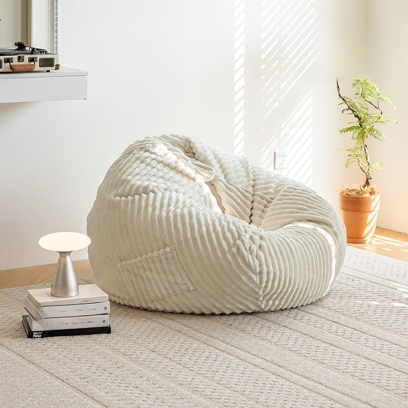 Solid Colour Bean Bag Set in Flannel Gray/White/Carnation for 1 with Fill Included and Removable Cover