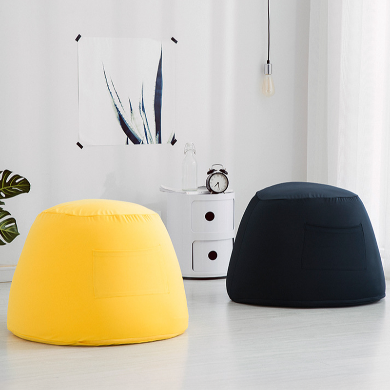 Pre-Filled Midnight Black/Butter Colour/Carnation Solid Colour Beanbag Chair for Seats 1 with Removable Cover and Bean Bag Chair, Fill Included