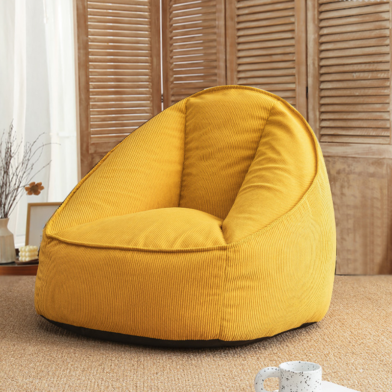 Solid Colour Corduroy Sack Chair in Carnation/Butter Colour/Green, Bean Bag Chair, Fill Included, Pre-Filled with Removable Cover