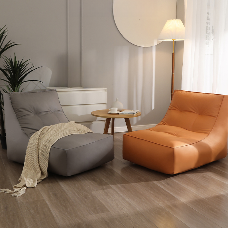 Solid Colour Bean Bag Set in Gray/White/Light Blue, Seats 1, with Fill Included and Removable Cover