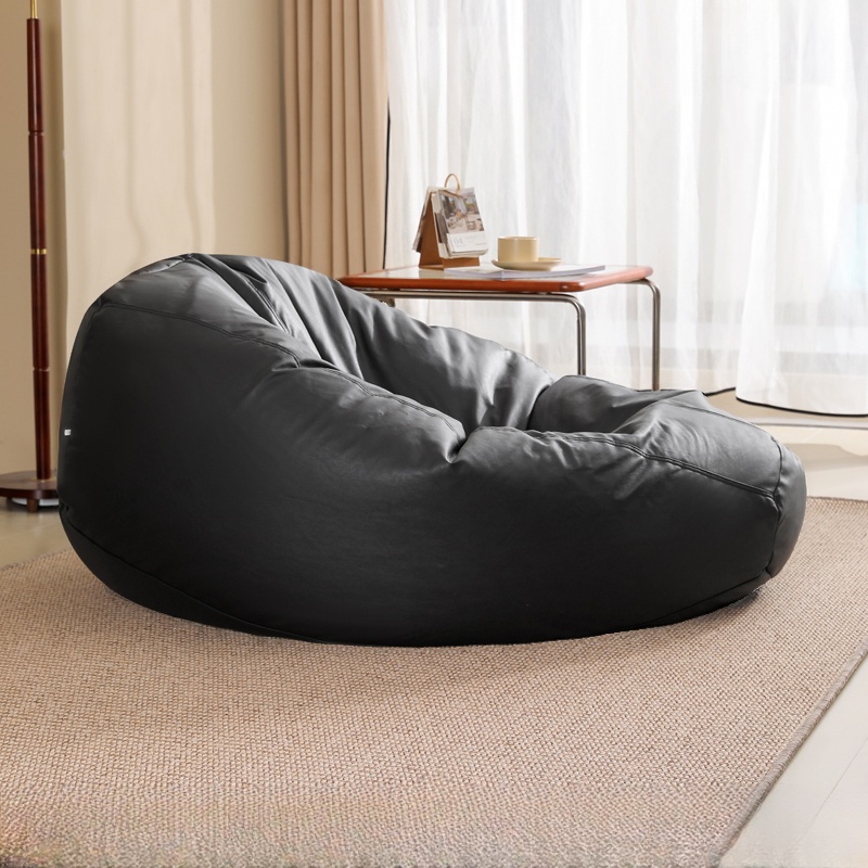 Solid Colour Beanie Chair in Dark Blue/Tan/Orange, Seats 1, Bean Bag Chair with Fill Included and Removable Cover