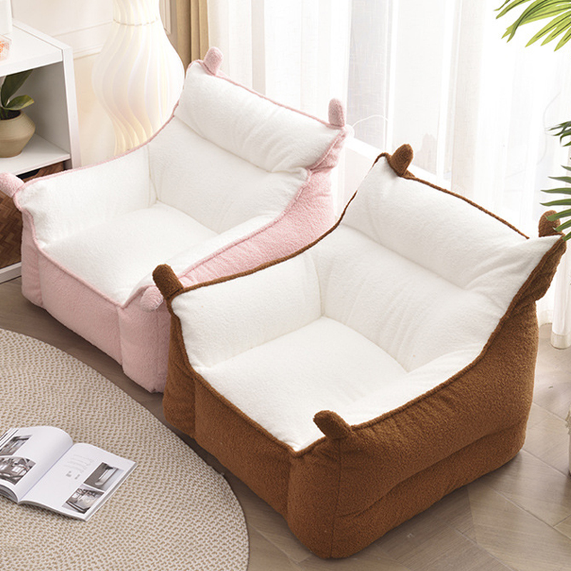 Solid Colour Black/White/Orange Bean Bag Set, Seats 1, with Fill Included