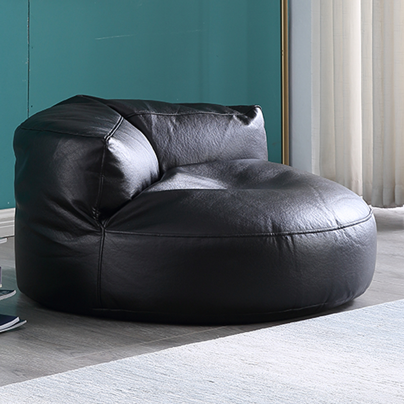 Solid Colour Beanie Chair in Synthetic Leather with Scarlet/Dark Blue/Orange Colours, Seats 1, Bean Bag Chair Style, with Fill Included