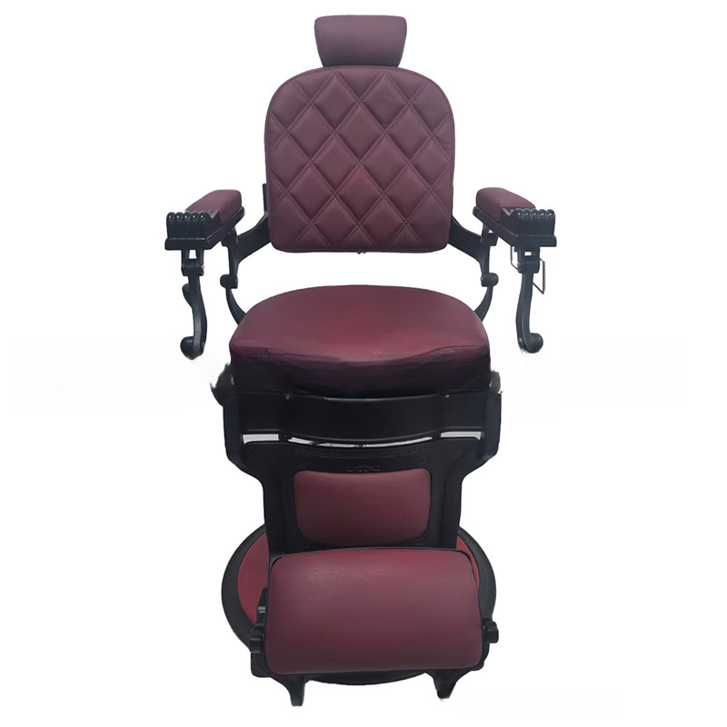 Reclining Barber Chair with Variable Backrest and Exposed Back