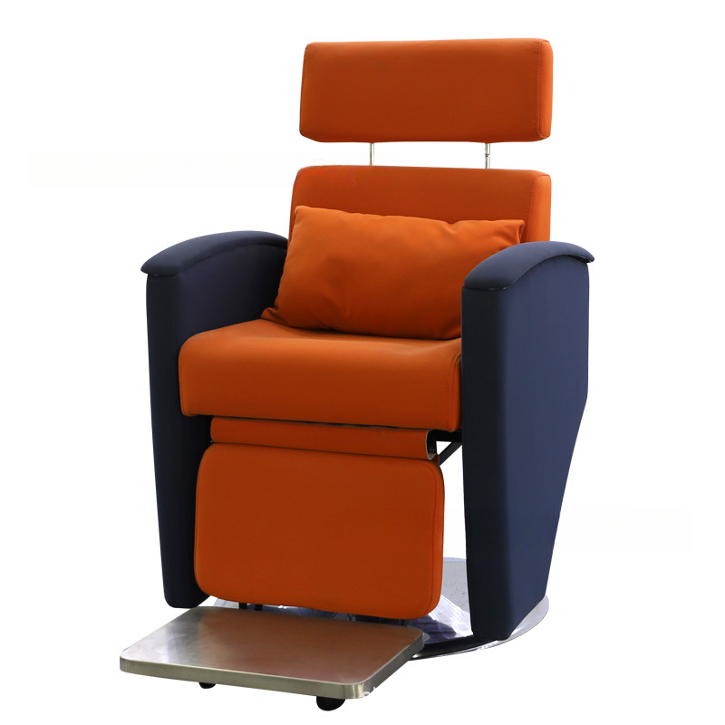 L-Shape Alloy Barber Chair with Arm, Solid Colour, Solid Back Panel, Foot Prop, and Variable Adjustability