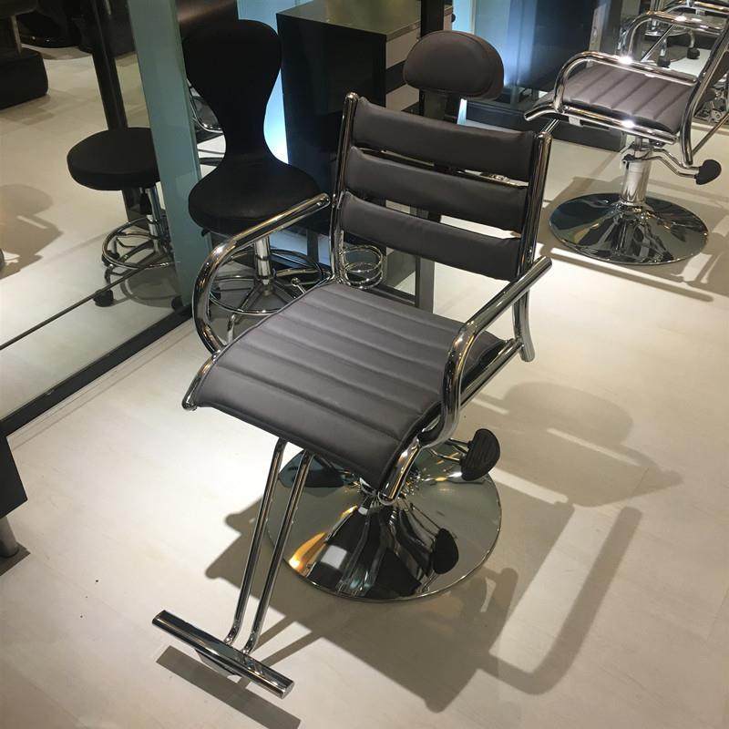 Rust Resistant Stainless Alloy Barber Chair with Foot Prop, Manual Recline & Adjustable Features