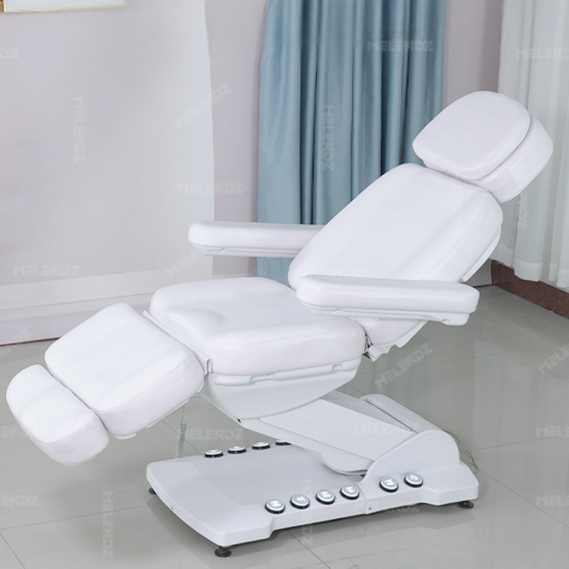 White Iron Multi-levelled Rectangular Massage Bed with Curved Base