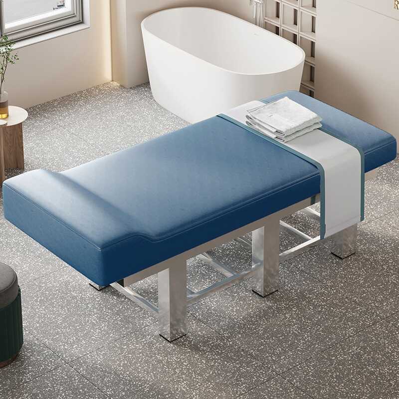 Facial Bed with Fixed Height Stainless Steel Rectangle Trestle Base