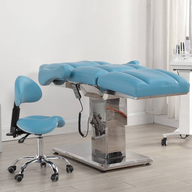 Azure Stainless Steel Multi-levelled Rectangular Massage Bed with 1 Chair