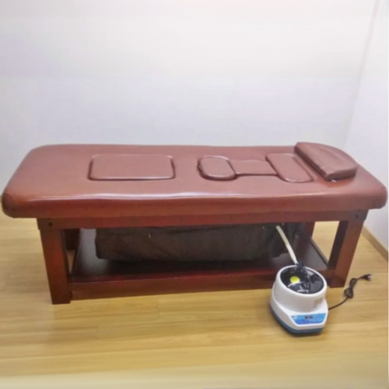 Facial Bed with Fixed Height Lumber Rectangle Trestle Base