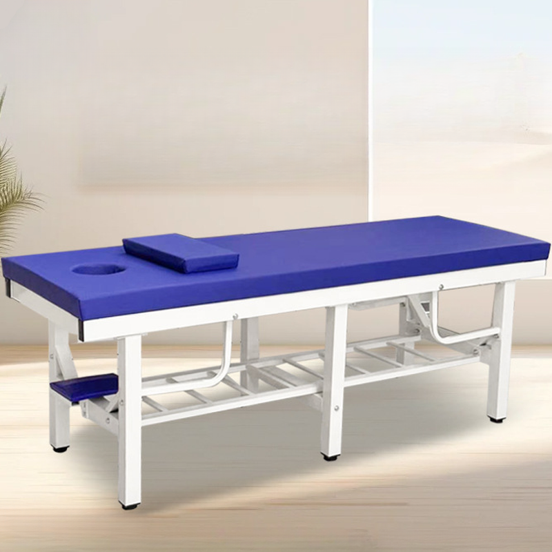 Facial Bed with Fixed Height Steel Rectangle Trestle Base, Handy Design
