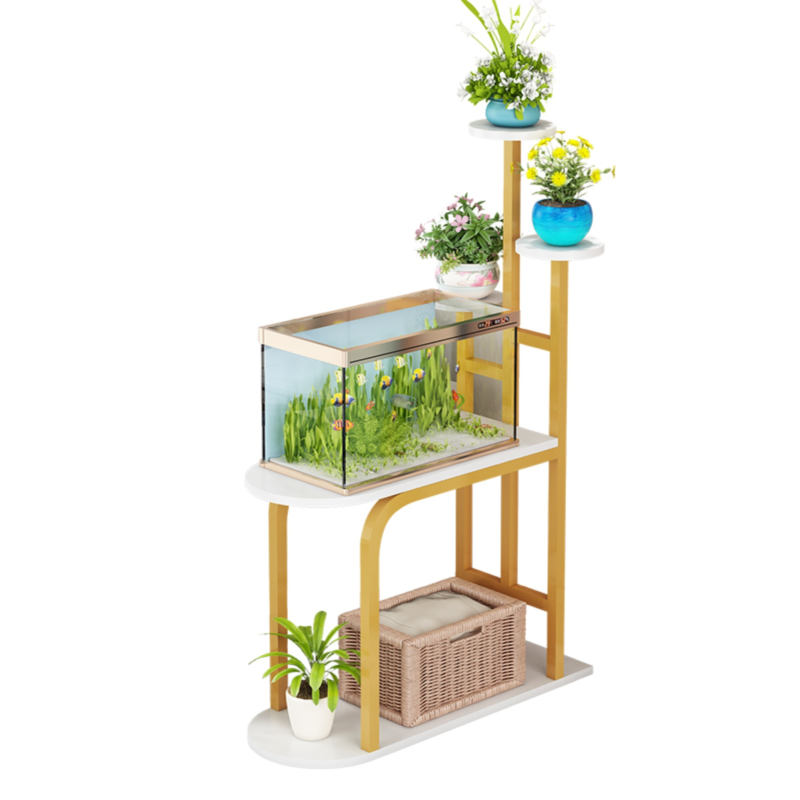 Free Form Engineered Wood Plant Shelf with 6 Shelves