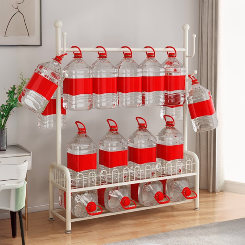 Modern White Free Standing Coat Rack with Storage and Metal Hooks