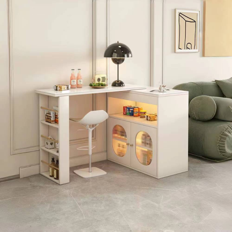 Quartz Transformer Table with Immobile Pedestal and Gateleg Feature