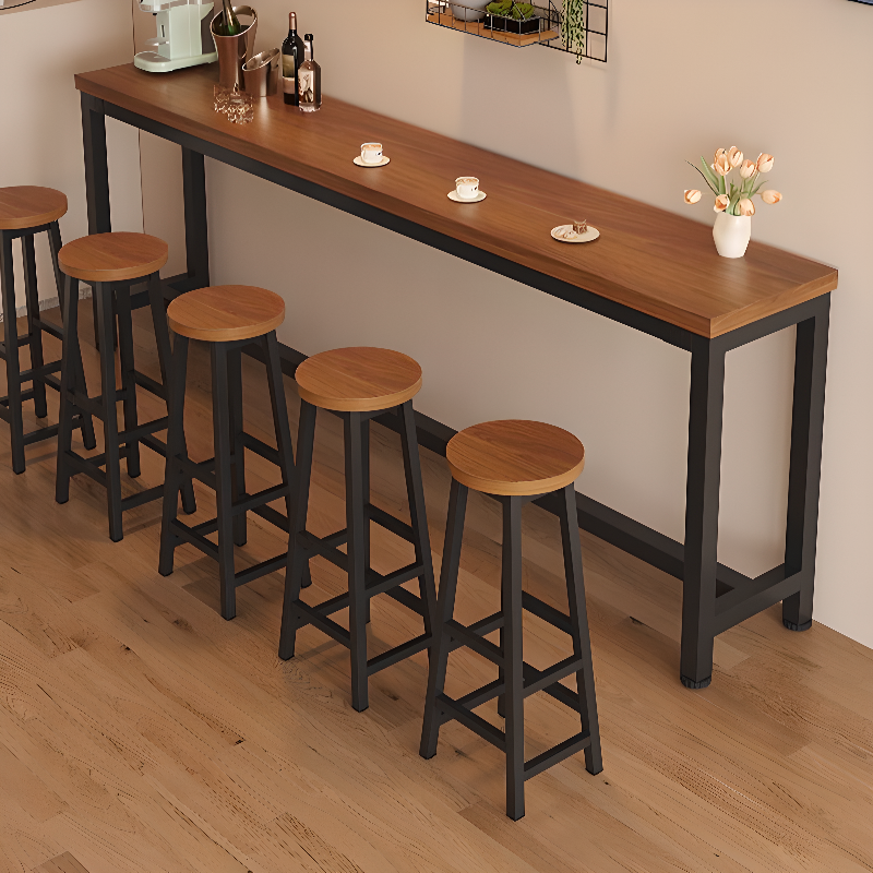 Fixed Design Pub Table in Cocoa with Foot Platform