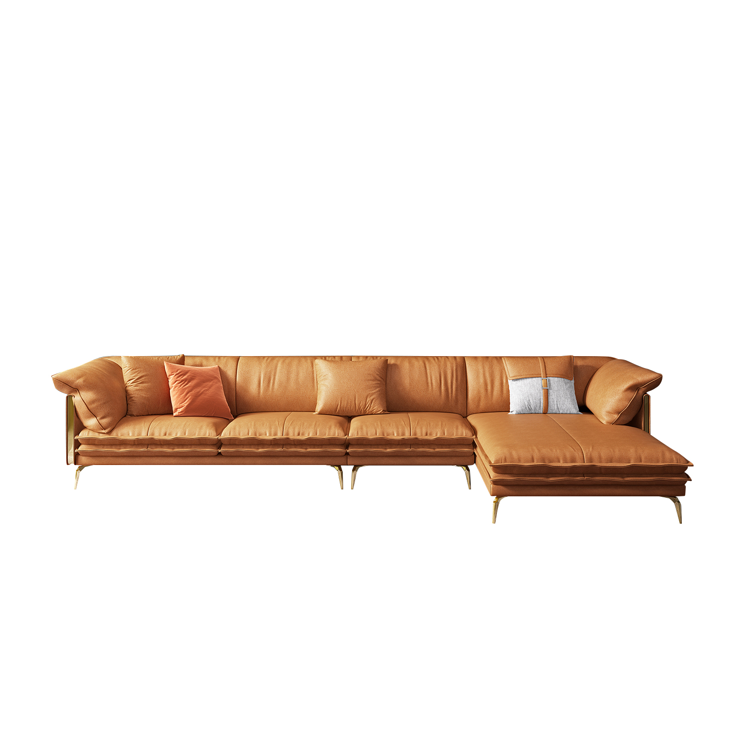 Fika 5 Seater Sofa Tangerine Fabric