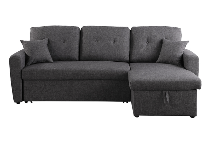 Mosan 3 Seater Sofa Bed with Chaise Grey Fabric